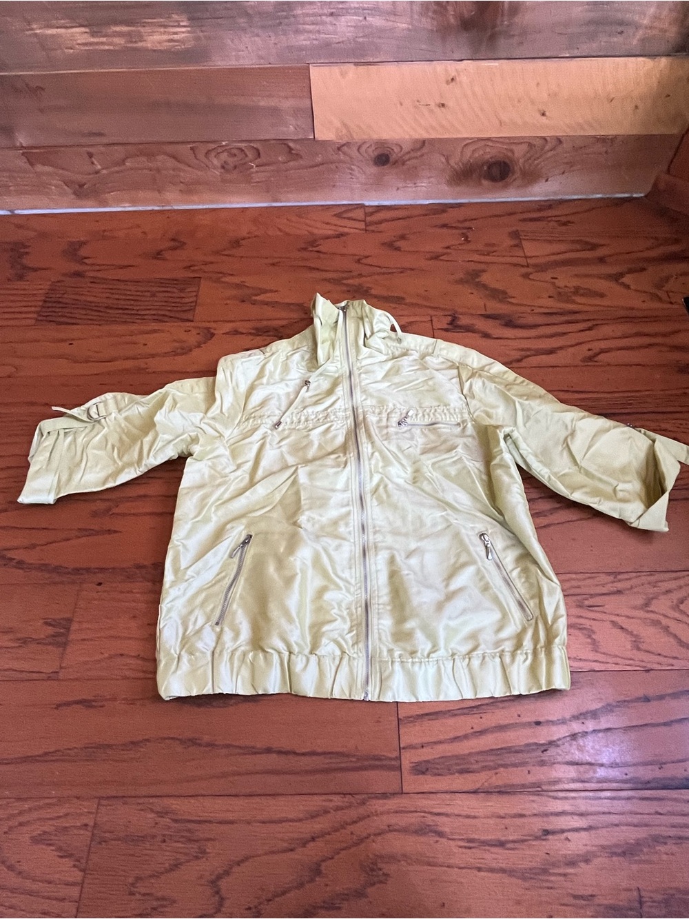 Chico's Women’s Pale Lime Zip-Front Rain Jacket (2)